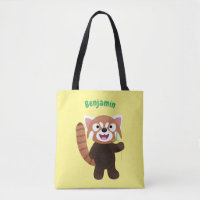 Cute red panda cartoon illustration