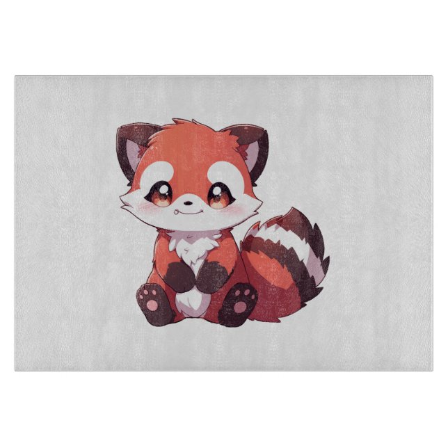  cute red panda cutting board (Front)