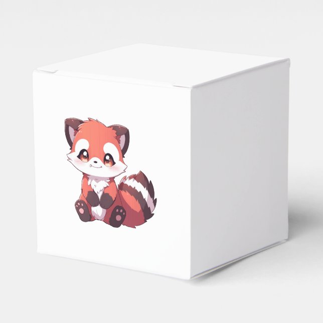  cute red panda favor box (Front Side)
