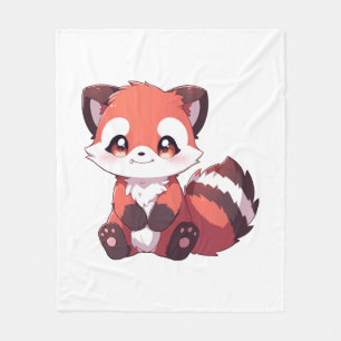  cute red panda fleece blanket