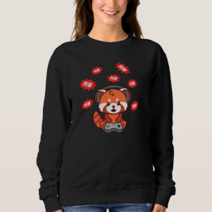 Cute Red Panda Gamer Funny Video Gaming Men Women Sweatshirt