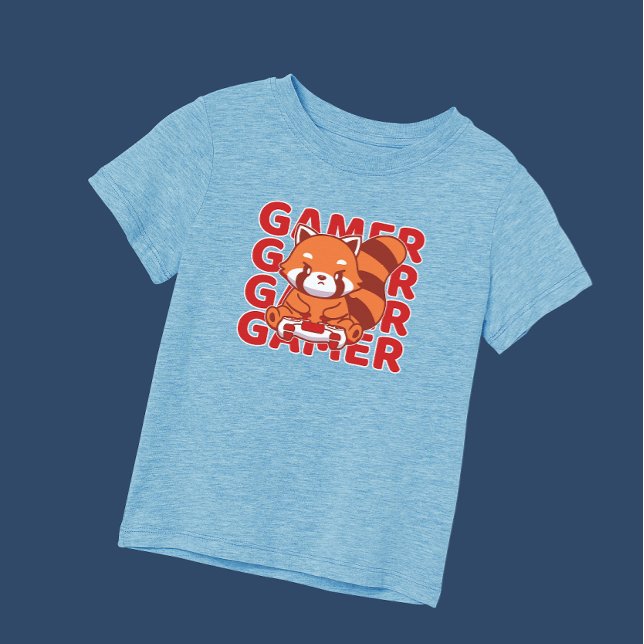  Cute Red Panda Gaming Lover Boy T-Shirt (Creator Uploaded)