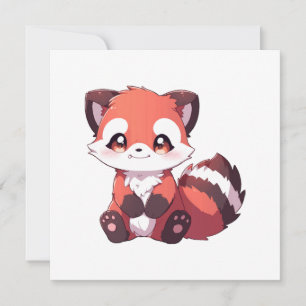 cute red panda invitation
