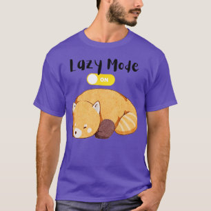Cute Red Panda Lazy Mode On T-Shirt