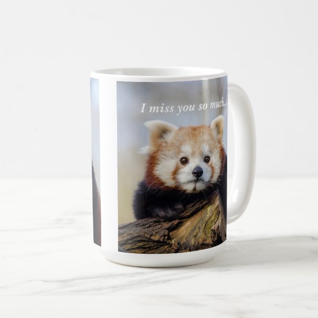 Cute Red Panda Miss You So Much  Coffee Mug (Front Right)