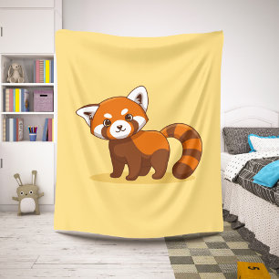 Cute Red Panda on Yellow Sherpa Blanket
