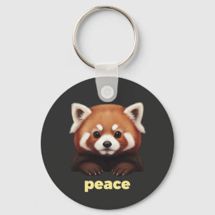 Cute Red Panda "Peace" Illustration for Kids & Nur Keychain