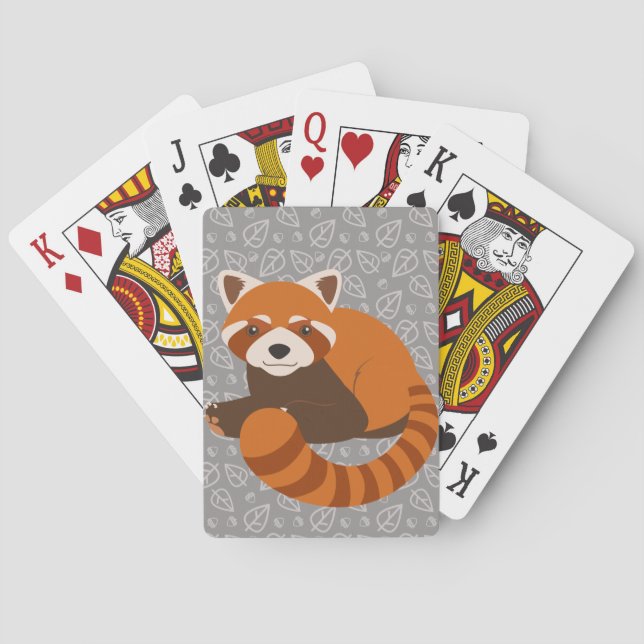 Cute Red Panda Playing Cards (Back)