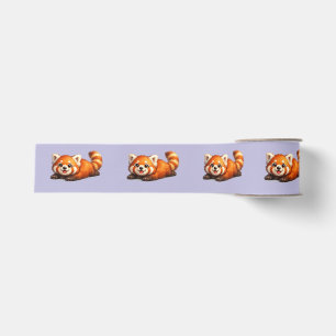 Cute Red Panda Relaxing Kawaii Animal Design Grosgrain Ribbon