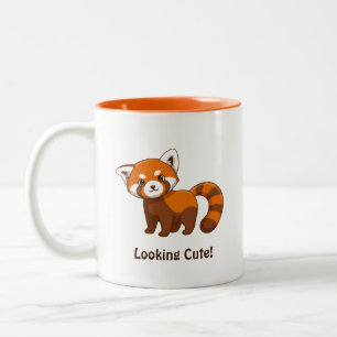 Cute Red Panda Two-Tone Coffee Mug