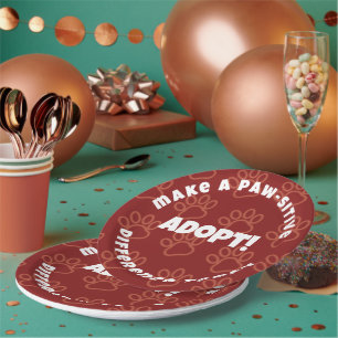 Cute Red Pawprints Make a Paw-sitive Difference! Paper Plate