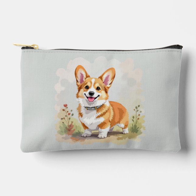 Cute Red Pembroke Welsh Corgi Dog Accessory Pouch (Front)
