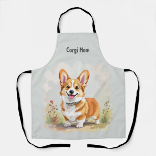 Cute Red Pembroke Welsh Corgi Dog Apron