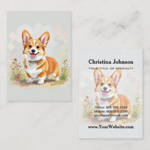 Cute Red Pembroke Welsh Corgi Dog Business Card