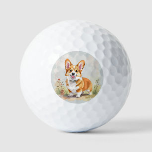 Cute Red Pembroke Welsh Corgi Dog Golf Balls