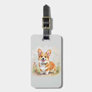 Cute Red Pembroke Welsh Corgi Dog Luggage Tag