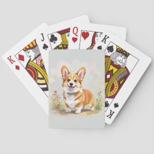 Cute Red Pembroke Welsh Corgi Dog Playing Cards