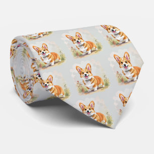Cute Red Pembroke Welsh Corgi Dog Tie