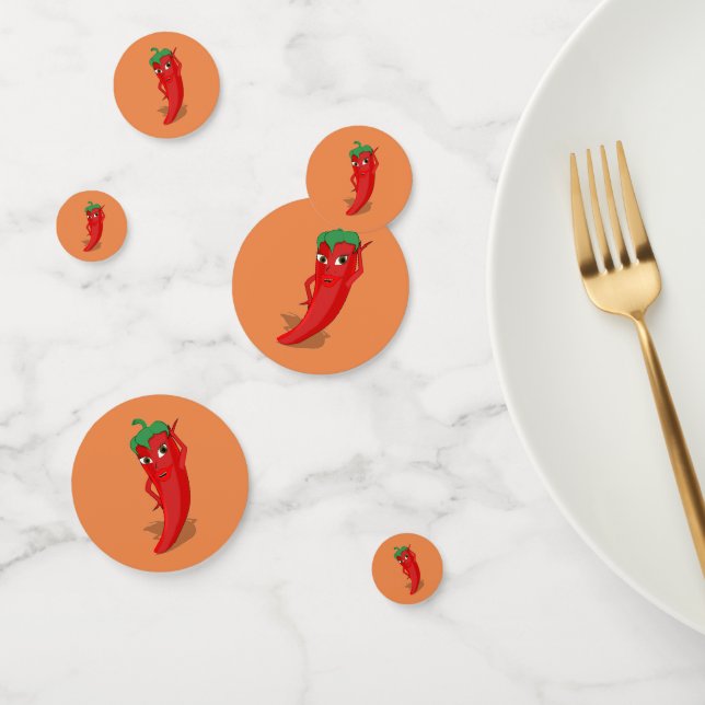 Cute Red Pepper Diva Confetti (Group)