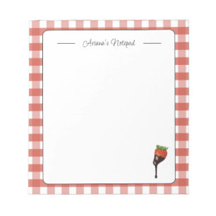 Cute Red Personalized Strawberry Notepad