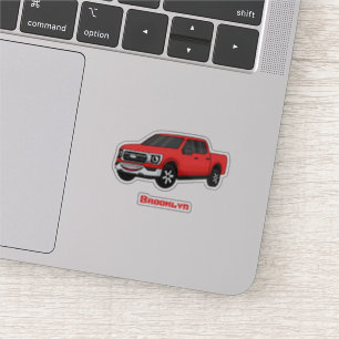 Cute red pickup truck cartoon illustration