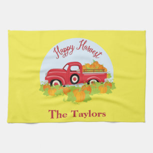 Cute Red Pickup Truck Kitchen Towel