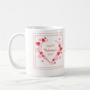 Cute Red Pink Hearts Happy Valentine's Day  Gift  Coffee Mug