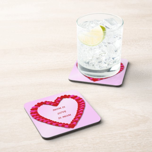 Cute Red & Pink Mother's day Coaster (Right Side)