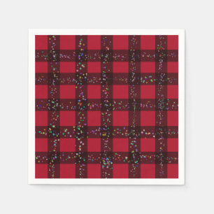 Cute Red Plaid Gingham Pattern Napkin
