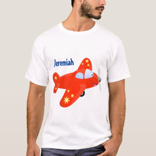 Cute red plane flying cartoon illustration T-Shirt