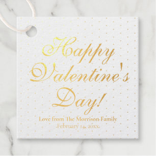 Cute red polka dot custom script Valentine's Day Favour Tags