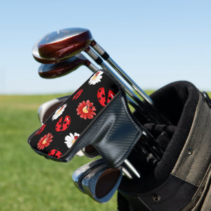 Cute red polka dot Ladybug flower summer Girly Golf Head Cover