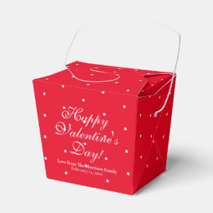 Cute red polka dots custom name Valentine's Day  Favor Box