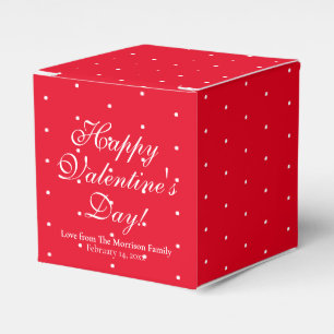 Cute red polka dots custom script Valentine's Day Favor Box