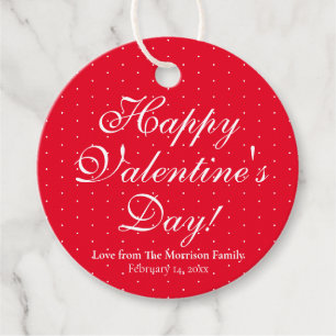 Cute red polka dots custom script Valentine's Day Favour Tags