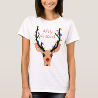 Cute Red Reindeer Deer Glowing Christmas Lights