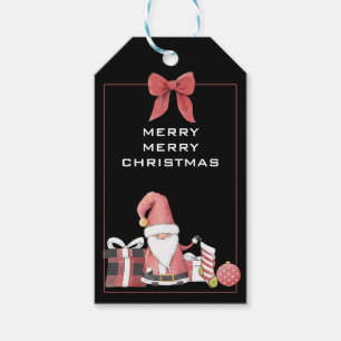Cute Red Santa Gnome with Gifts Gift Tags