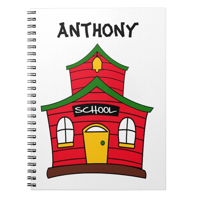 Cute Red School House Notebook (Front)