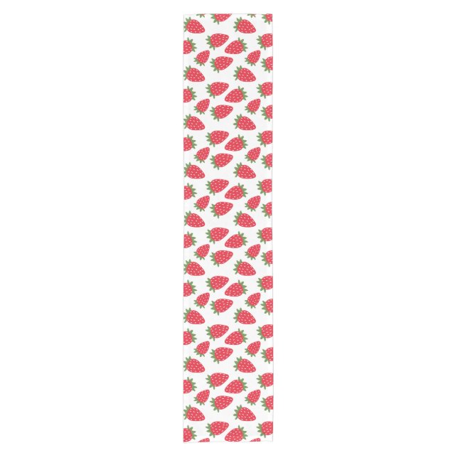 Cute Red Seamless Strawberry Table Runner (Front)