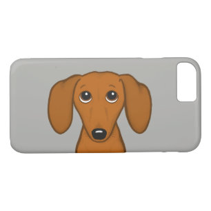 Cute Red Shorthair Dachshund   Cartoon Wiener Dog Case-Mate iPhone Case