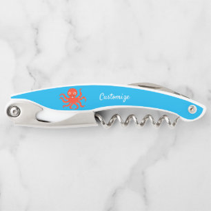 Cute Red Smiling Octopus Thunder_Cove Corkscrew