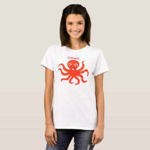 Cute Red Smiling Octopus Thunder_Cove T-Shirt