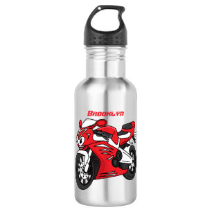 Cute red sports motorcycle cartoon 532 ml water bottle