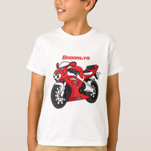 Cute red sports motorcycle cartoon T-Shirt