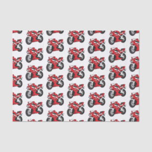 Cute red sports motorcycle cartoon tissue paper