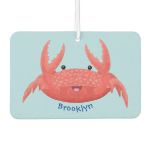 Cute red spotty crab cartoon illustration air freshener