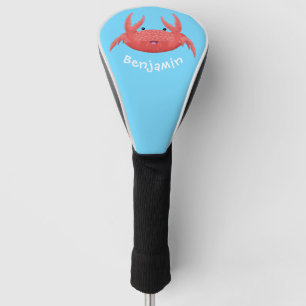 Cute red spotty crab cartoon illustration golf head cover