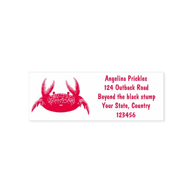 Cute red spotty crab cartoon illustration self-inking stamp (Design)