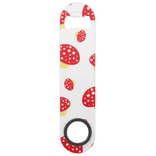 Cute Red Spotty Toadstool Mushrooms Pattern Bar Key