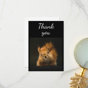 Cute Red Squirrel Animal Humour Thank You Card